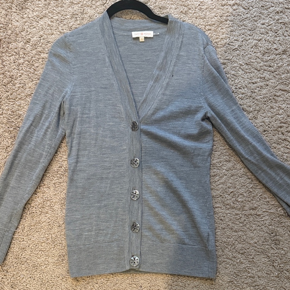 Tory Burch Light Gray Women's Cardigan